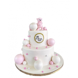 Tort Botez ursulet roz