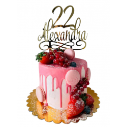 Tort Aniversar Roz cu Fructe