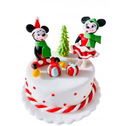 Tort Craciun cu Mickey si Minnie