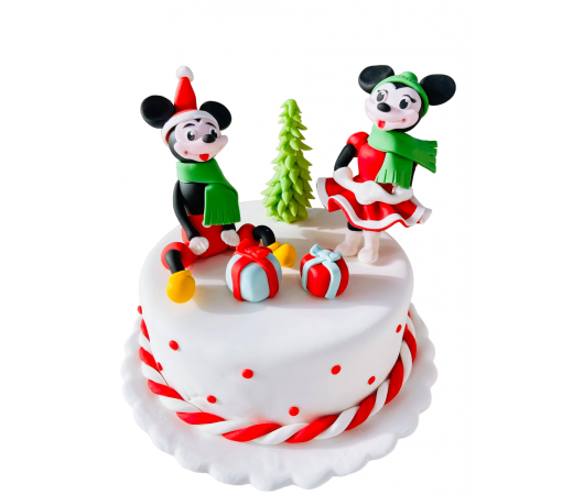 Tort Craciun cu Mickey si Minnie